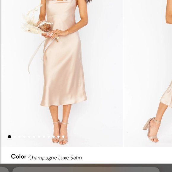 ShowMeYourMumu - Verona Cowl Dress - Champagne Luxe Satin - Size L - NWT - Picture 2 of 6